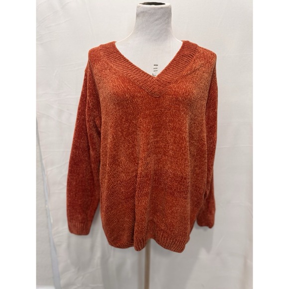 Love Change Sweaters - Love Change Italy Sweater Women's Size 3XL‎ Burnt Orange V Neck